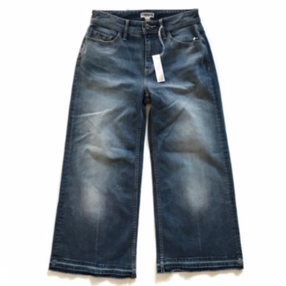 NWT Chelsea28 Denim Crop Jeans 2 Wide Leg NEW Blue - Picture 2 of 8